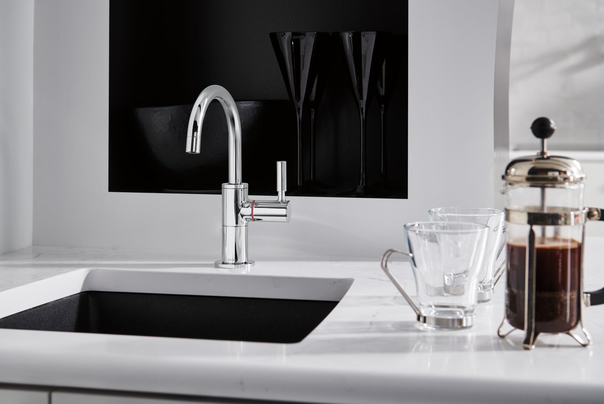chrome hot faucet