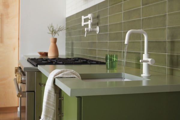 matte white faucet
