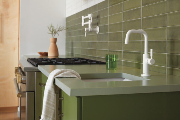 matte white faucet