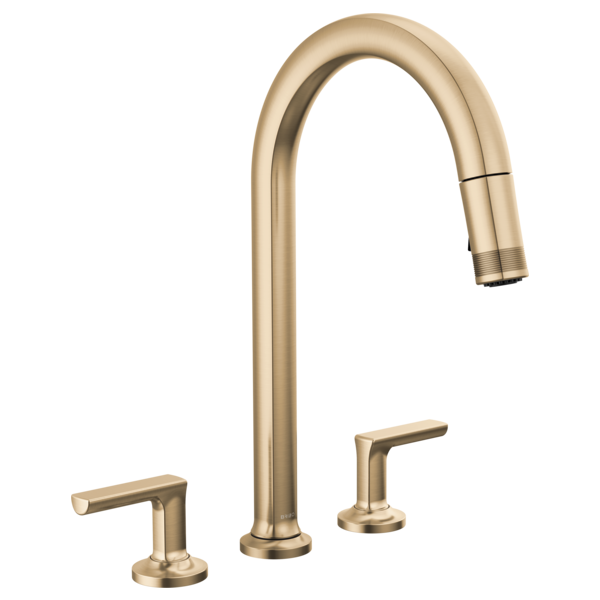 Brizo Kintsu Widespread Pull-Down Faucet with Arc Spout - Less Handles