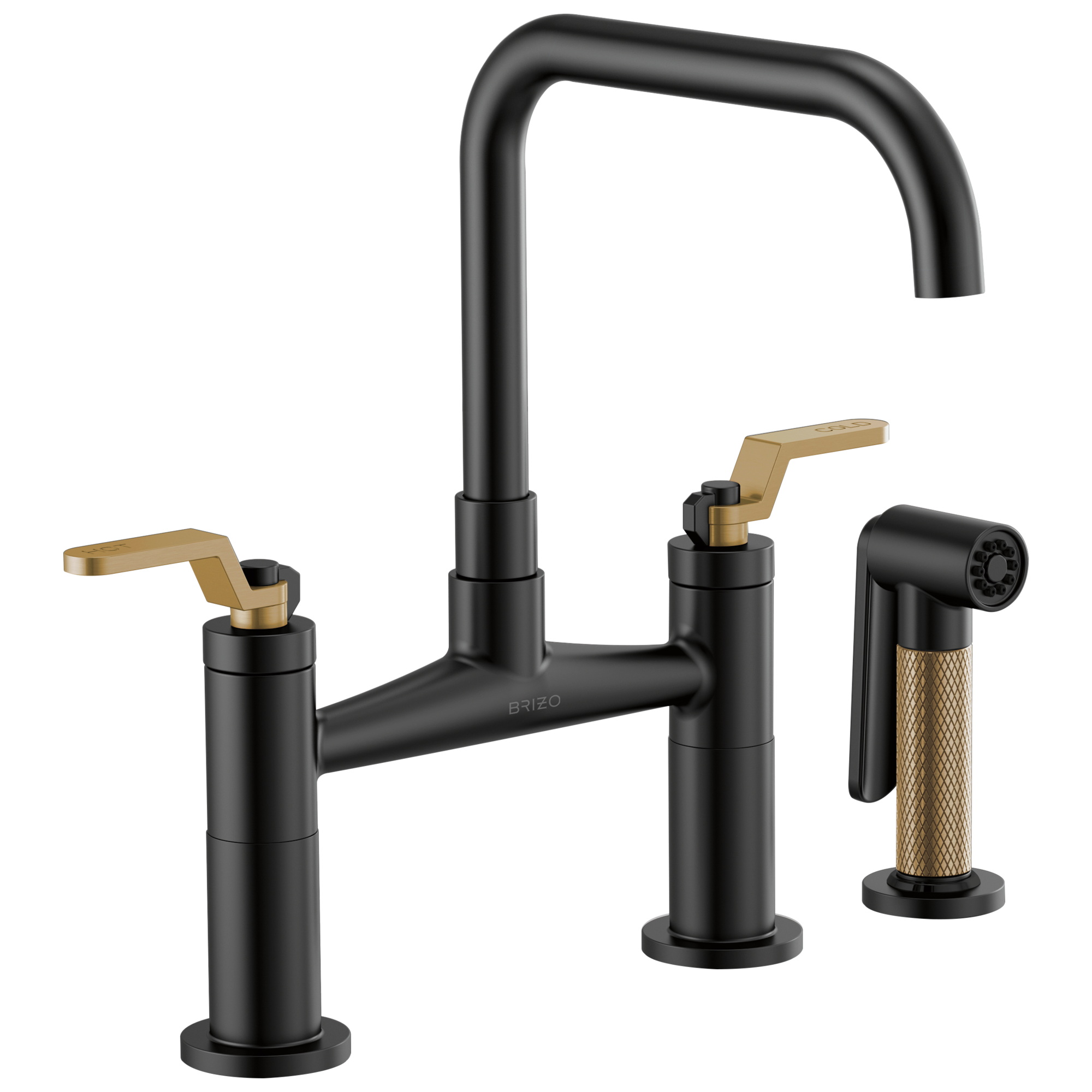 Brizo Litze Bridge Faucet with Square Spout and Industrial Handle