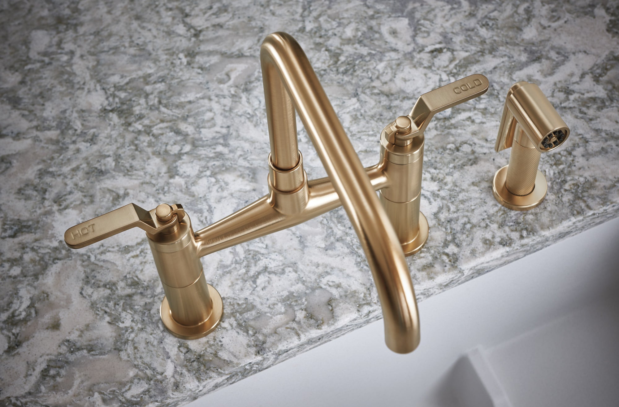 luxe gold bridge faucet