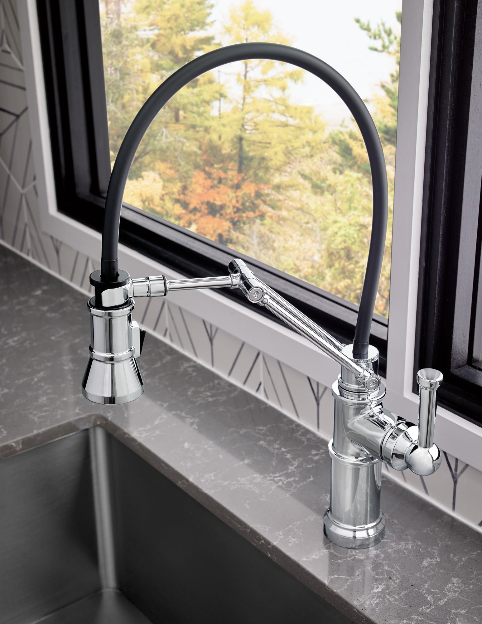 chrome kitchen faucet