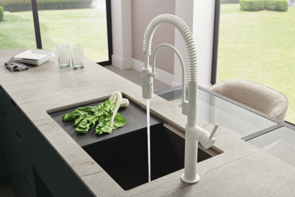 matte white kitchen faucet