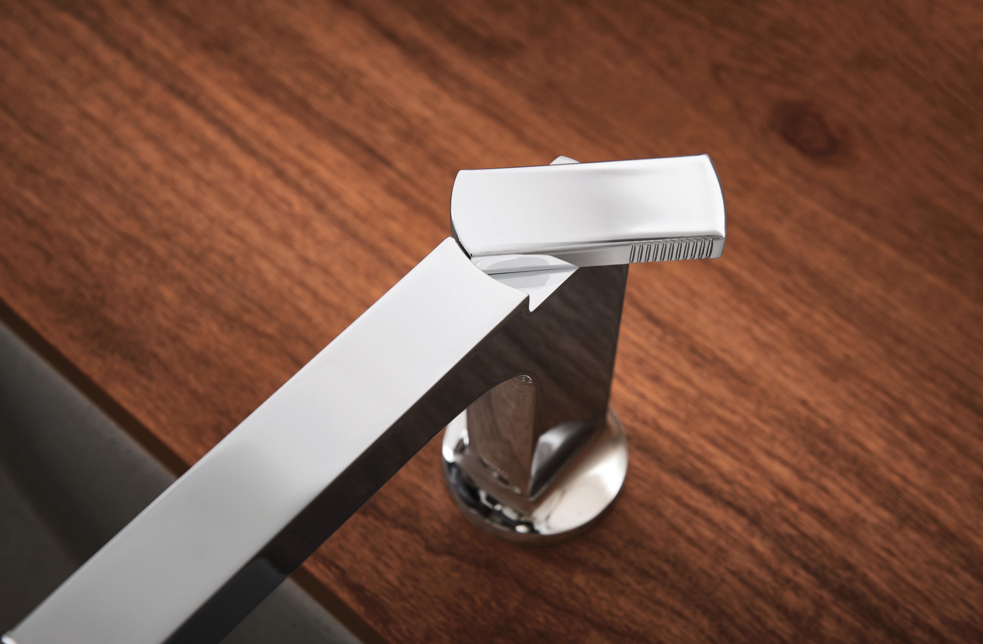 chrome lavatory faucet