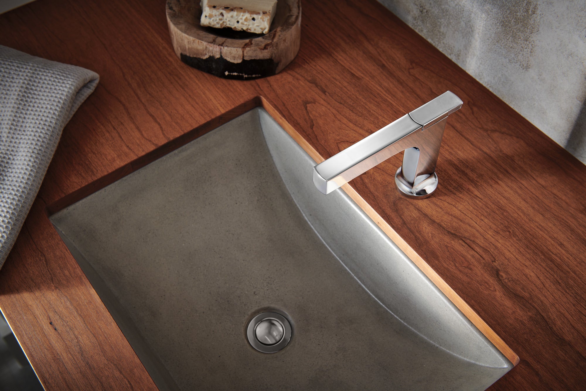 chrome lavatory faucet