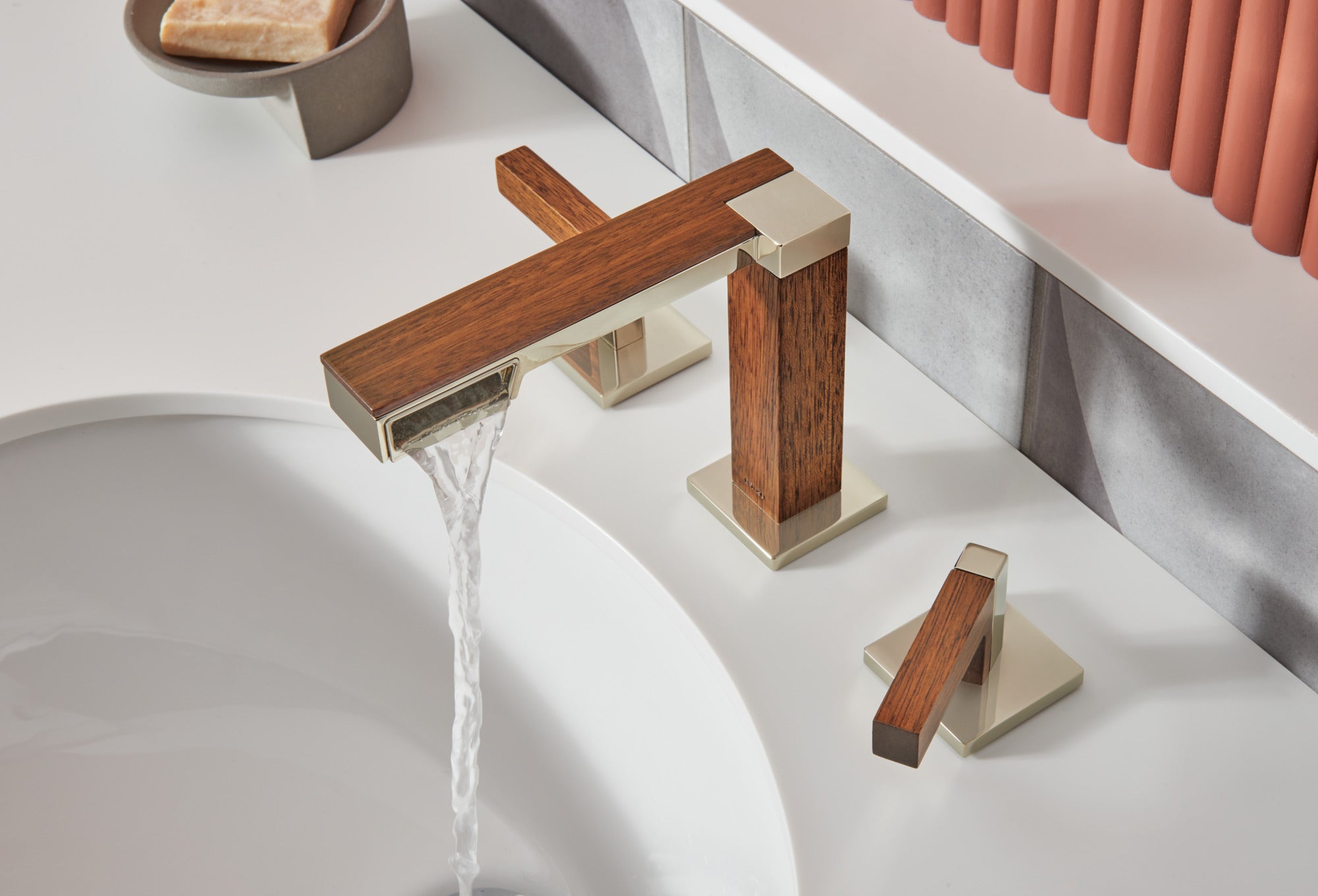 polished nickel wood handle kit