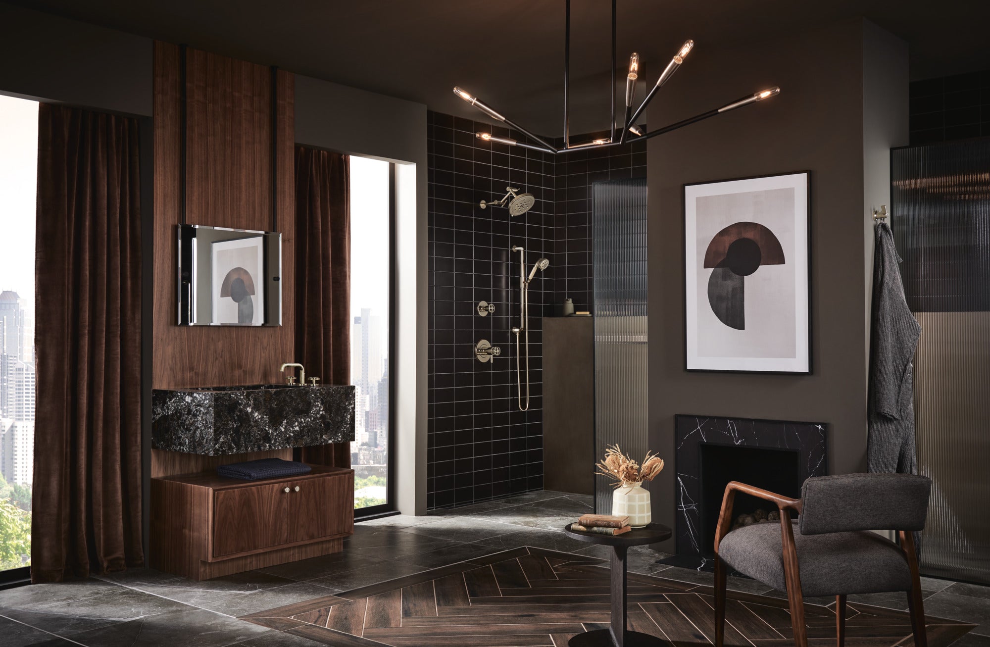 polished nickel thermostatic valve