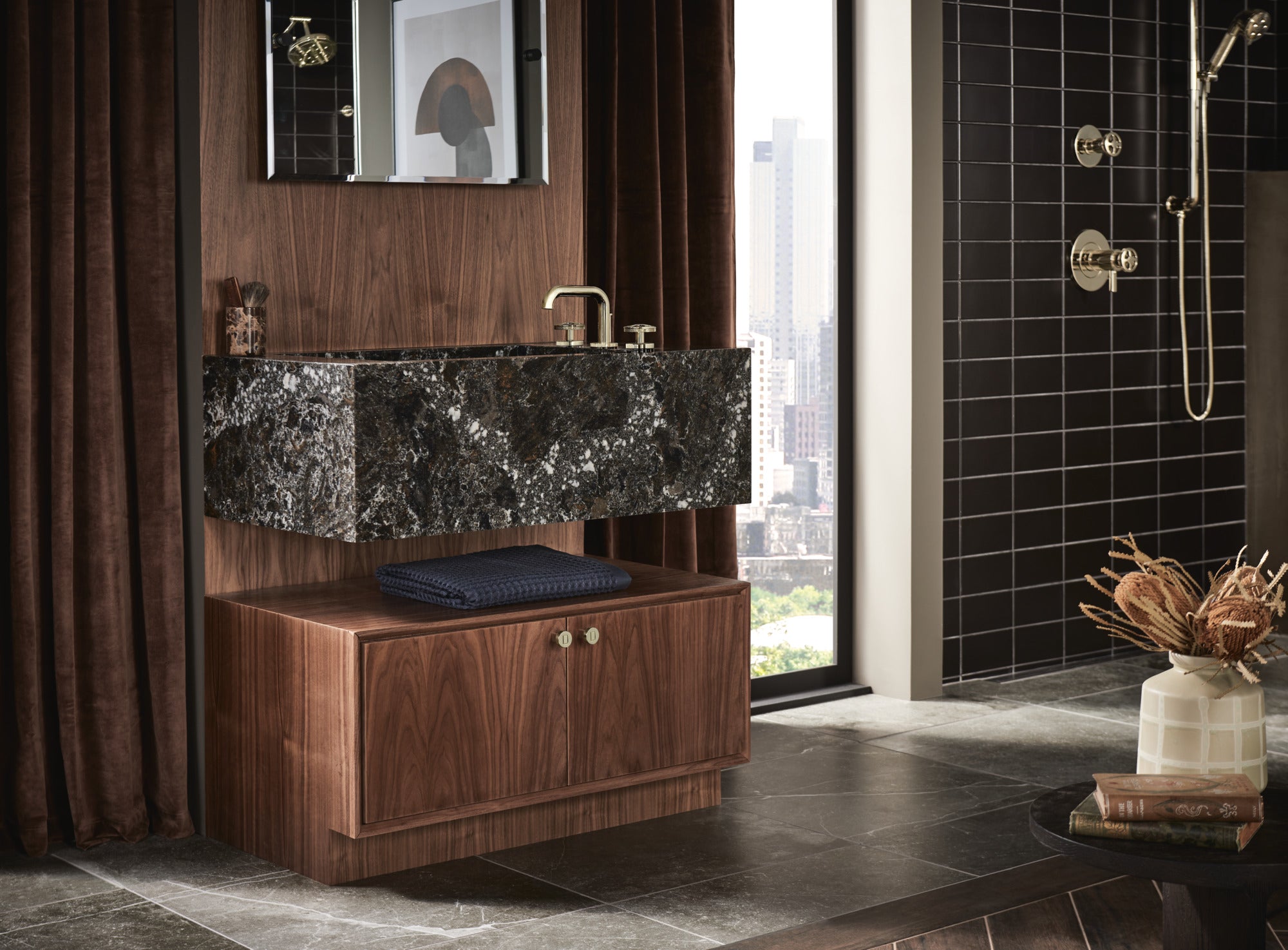 polished nickel thermostatic valve