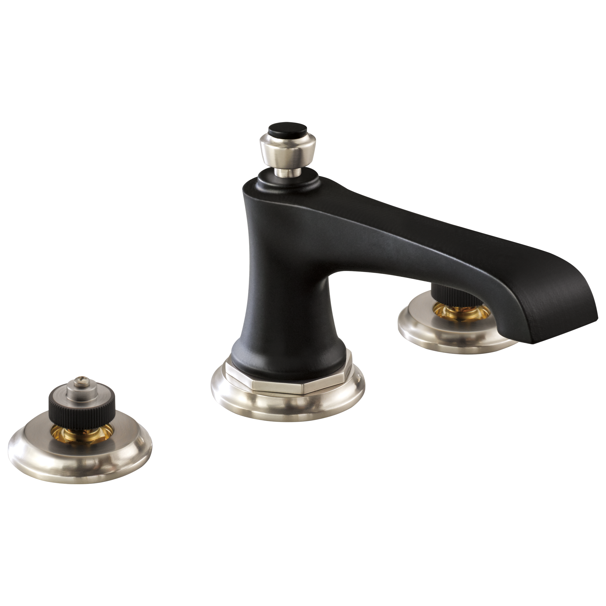 luxe nickel/matte black lavatory faucet