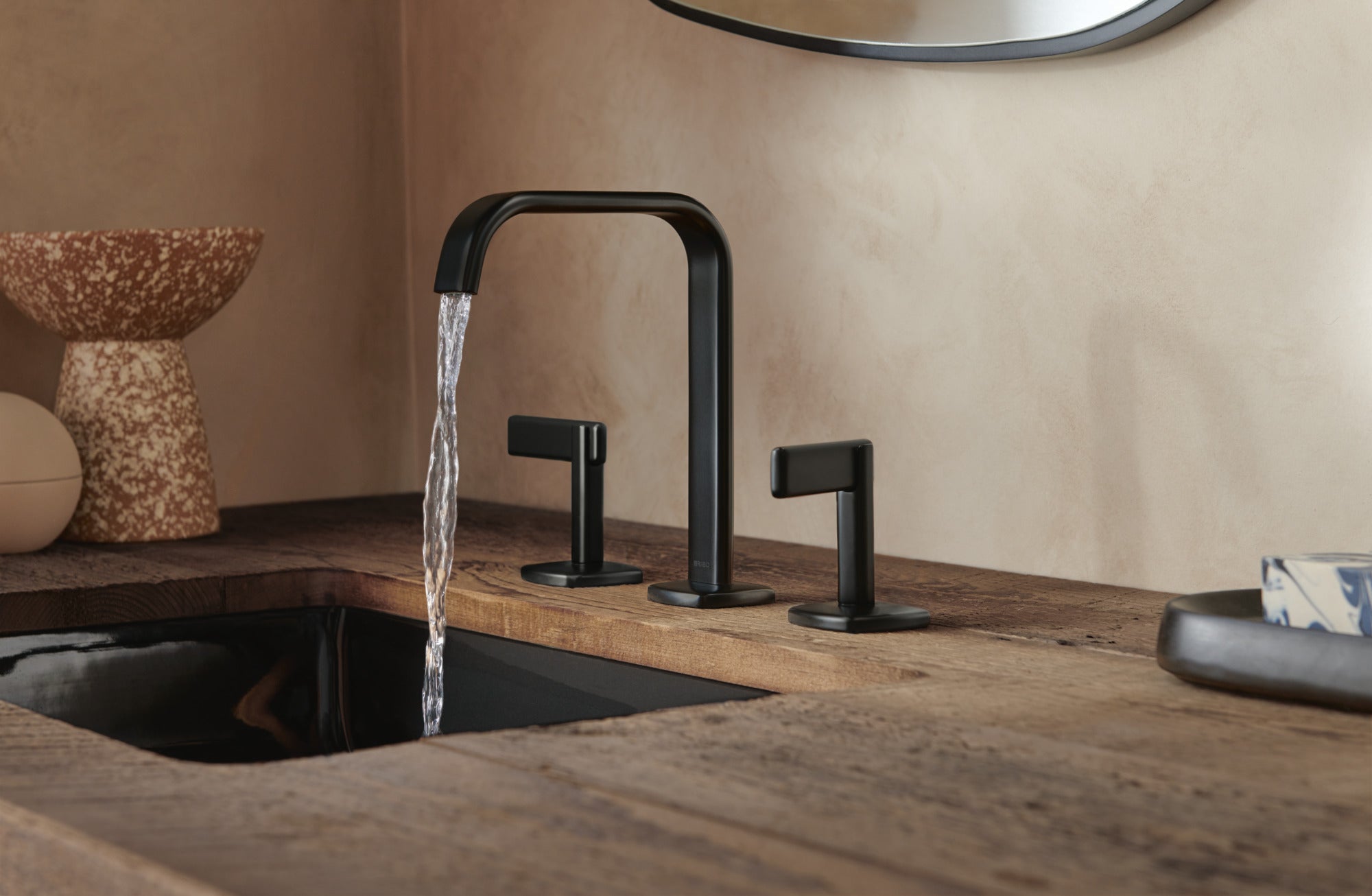 matte black lavatory faucet