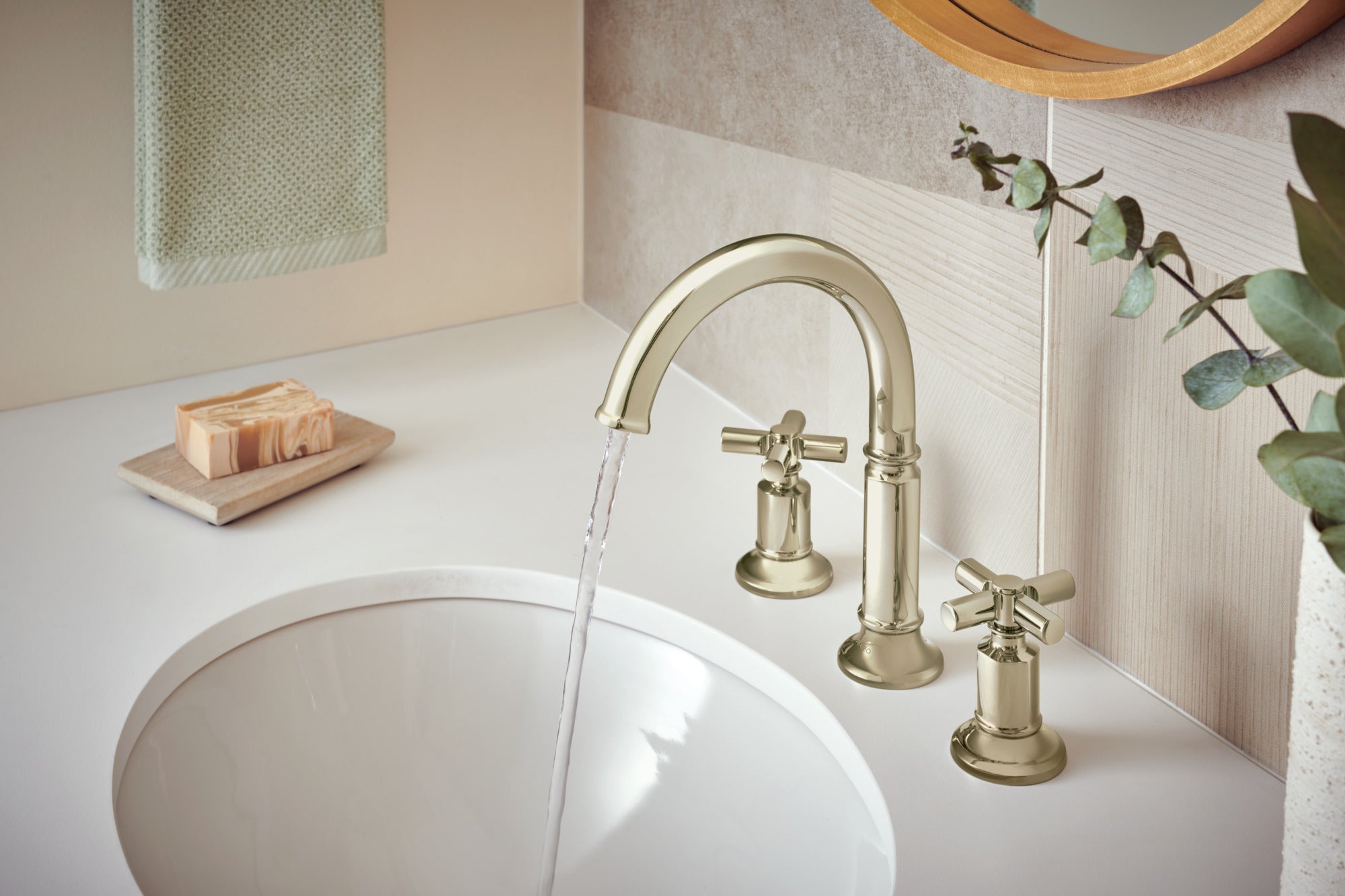 polished nickel lavatory faucet