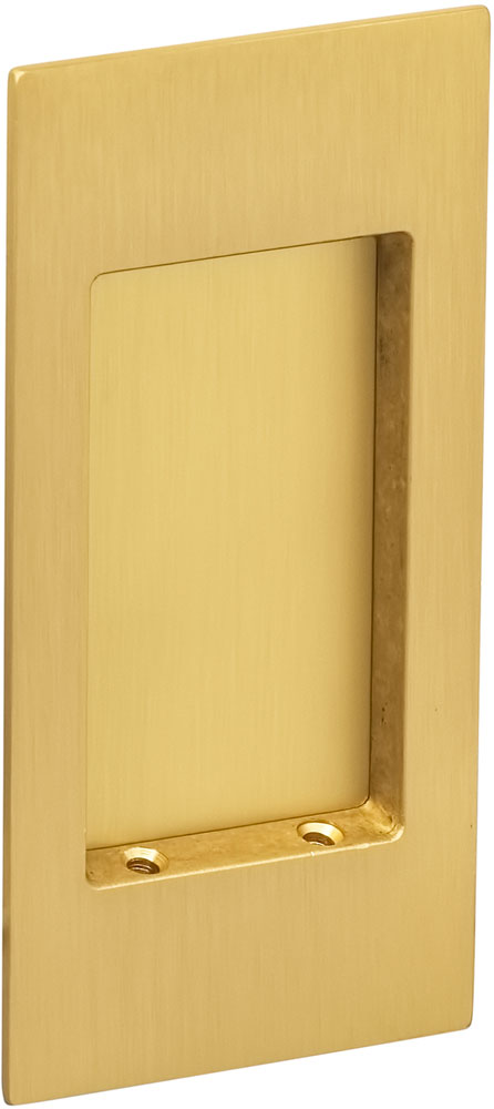 Omnia Solid Brass Modern Rectangular Flush Cup Pokcet Door Set