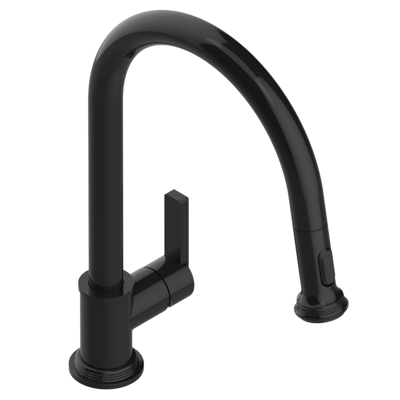 THG Paris West Coast Black Onyx Single Hole Pull Out Kitchen Faucet