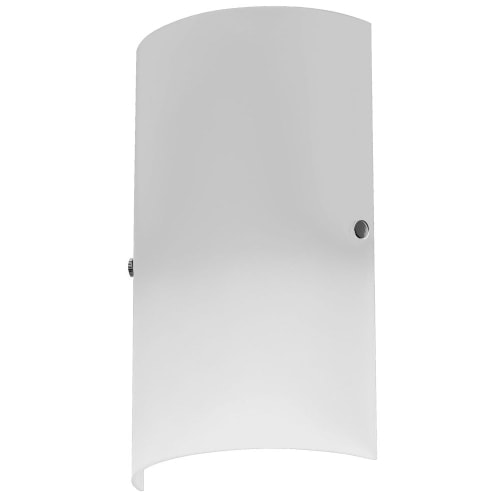 satin chrome with white frosted glass wall sconce