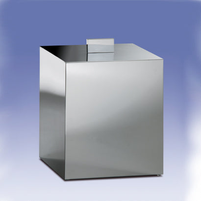 satin nickel waste basket