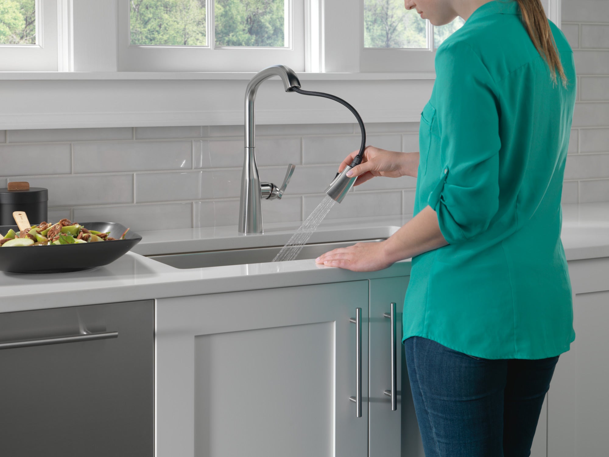 lumicoat arctic stainless kitchen faucet