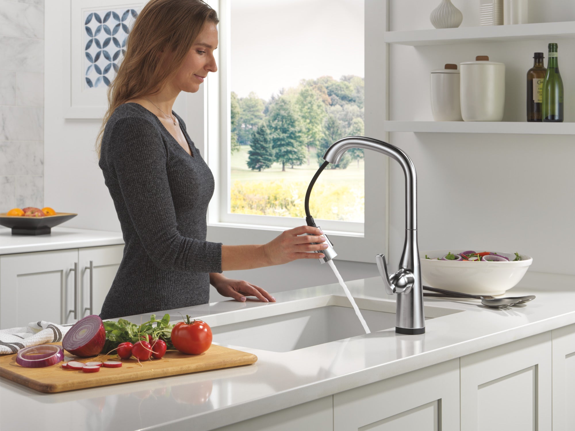 lumicoat arctic stainless kitchen faucet