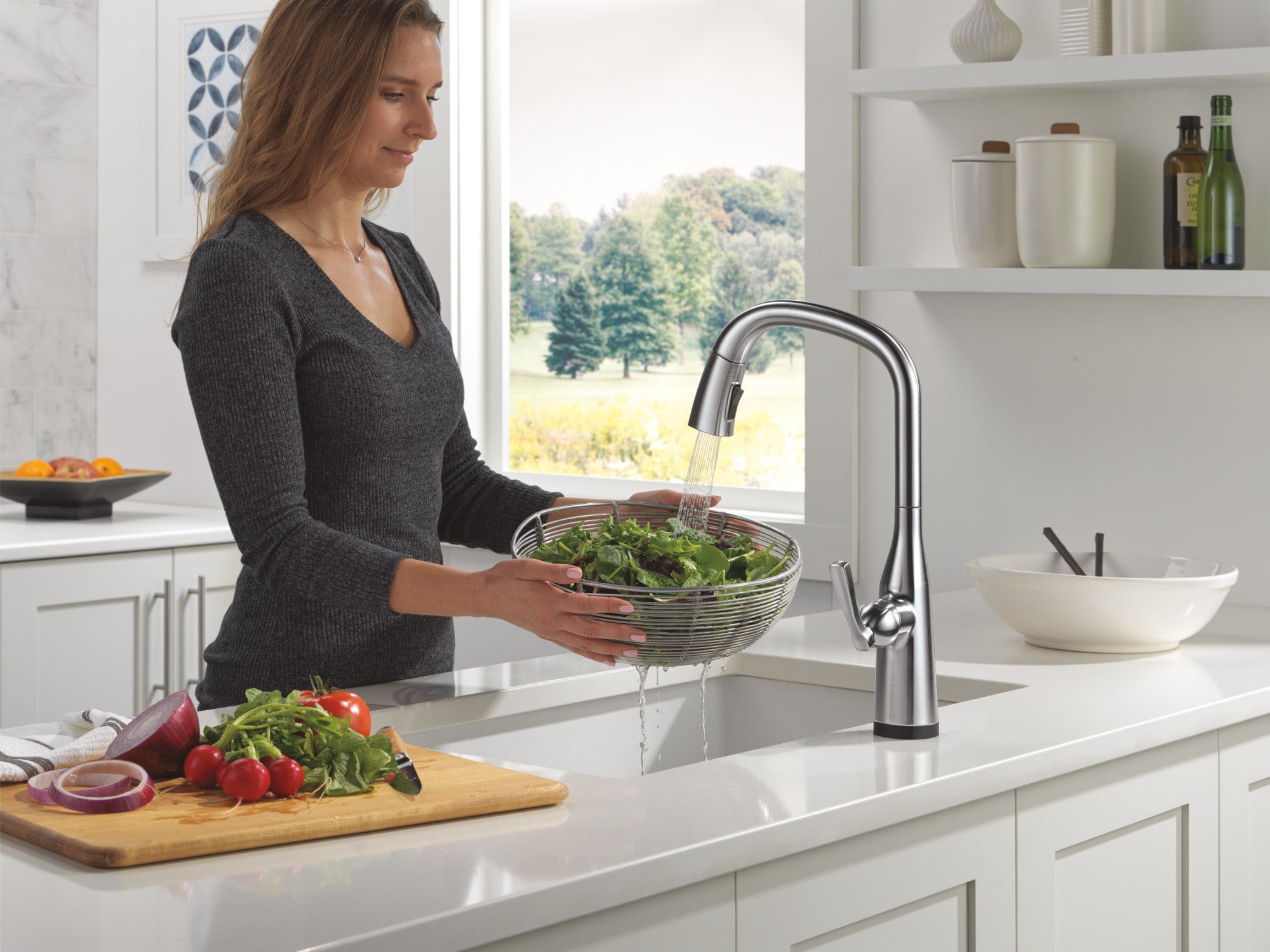 lumicoat arctic stainless kitchen faucet
