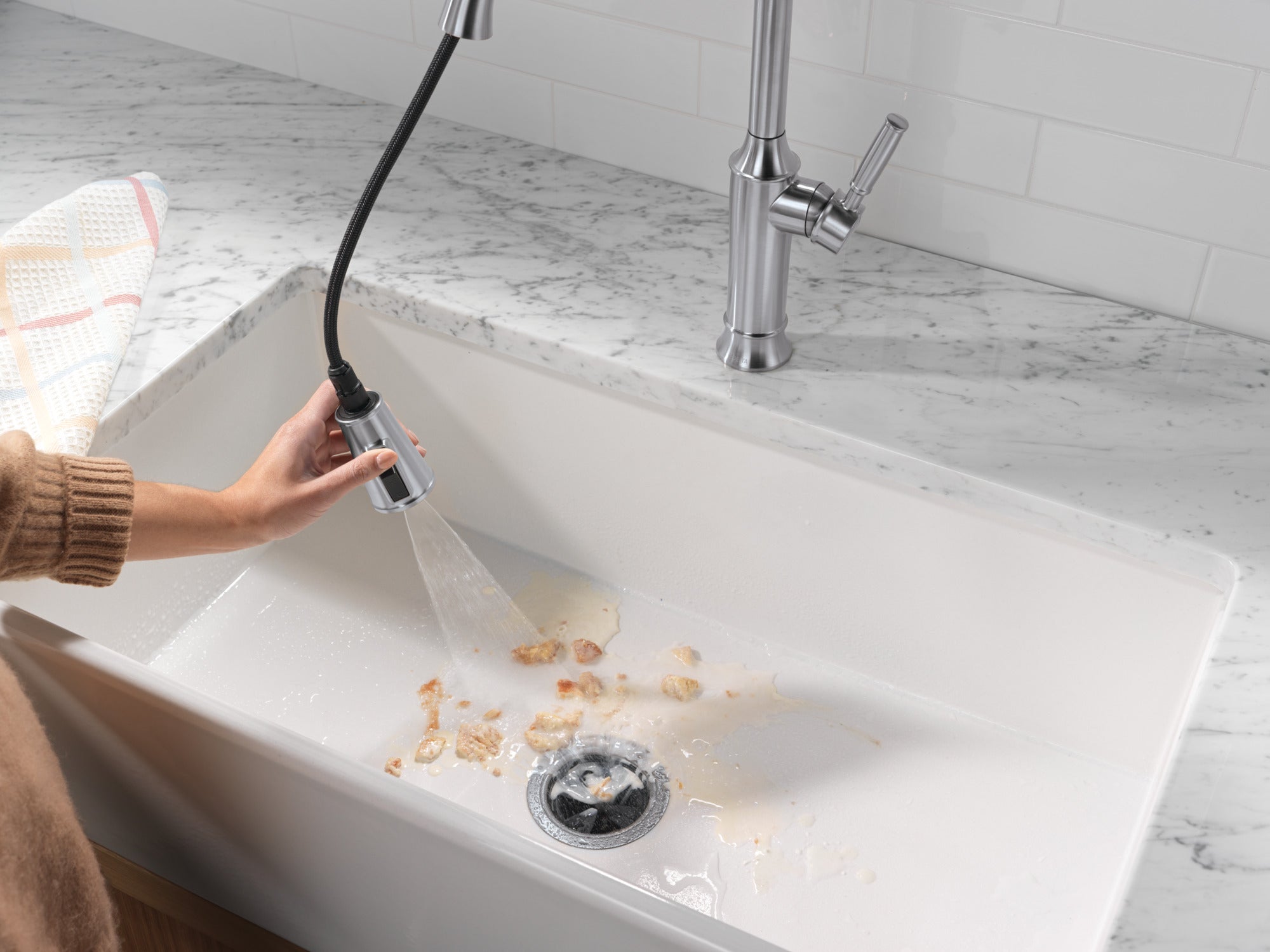 lumicoat arctic stainless kitchen faucet