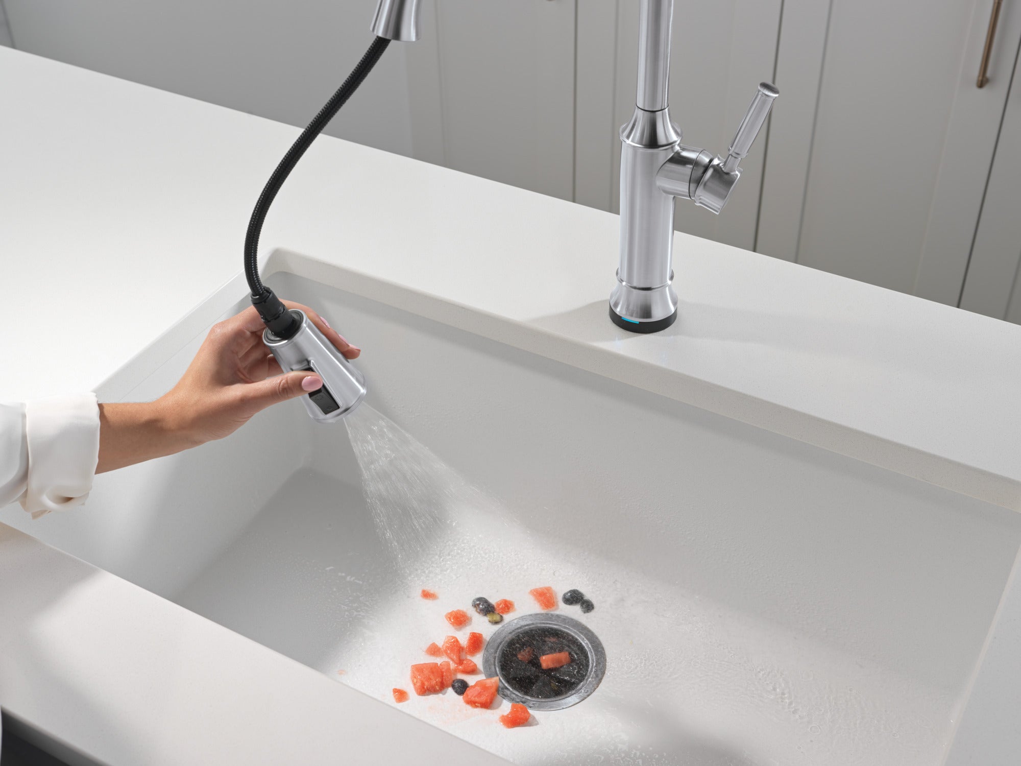lumicoat arctic stainless kitchen faucet