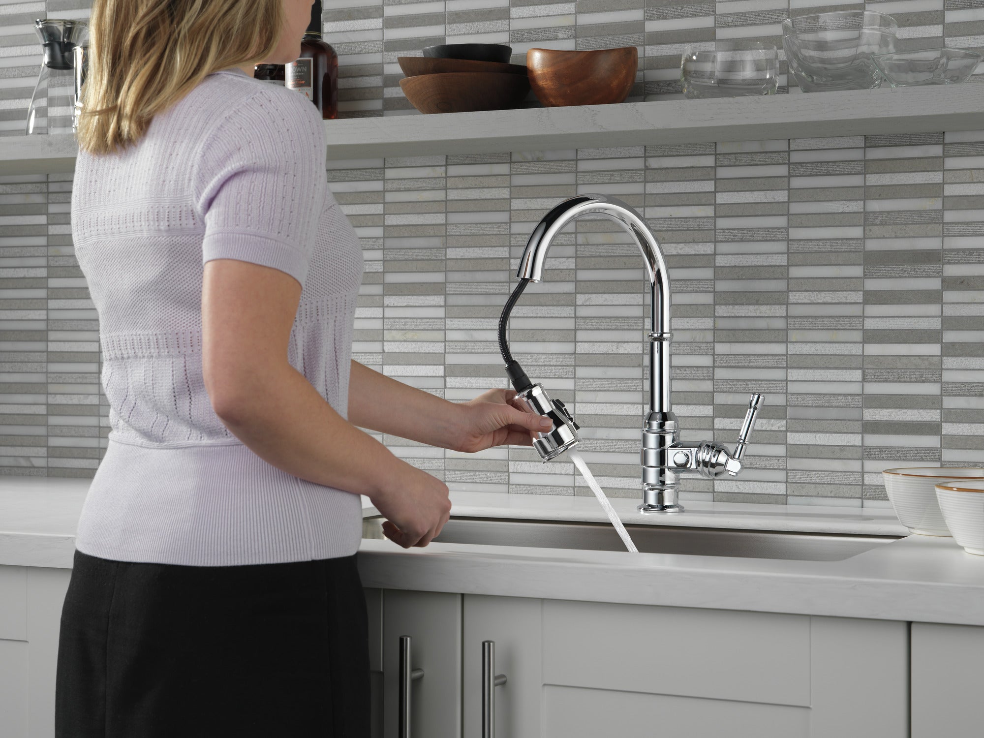 chrome kitchen faucet