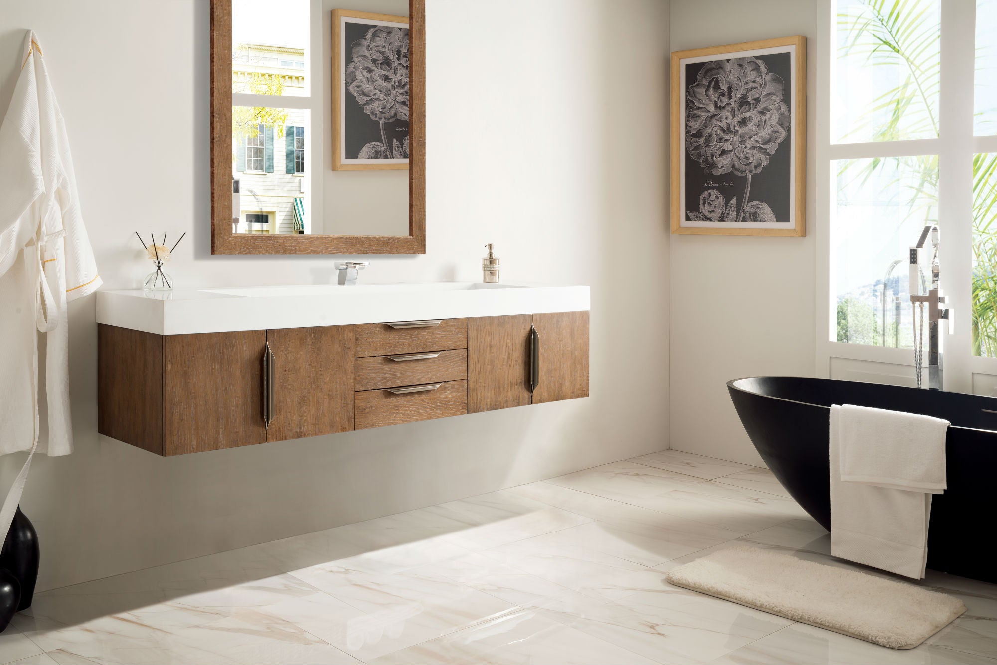 latte oak vanity