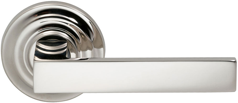 Omnia Prodigy Interior Modern Lever Latchset with Traditional Round Rose