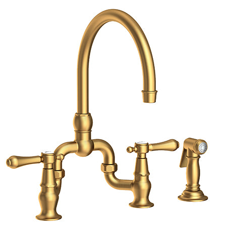 Newport Brass Chesterfield Kitchen Bridge Faucet with Side Spray