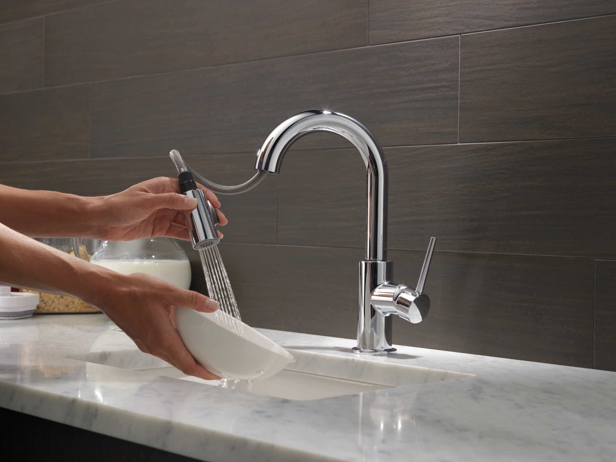 chrome kitchen faucet
