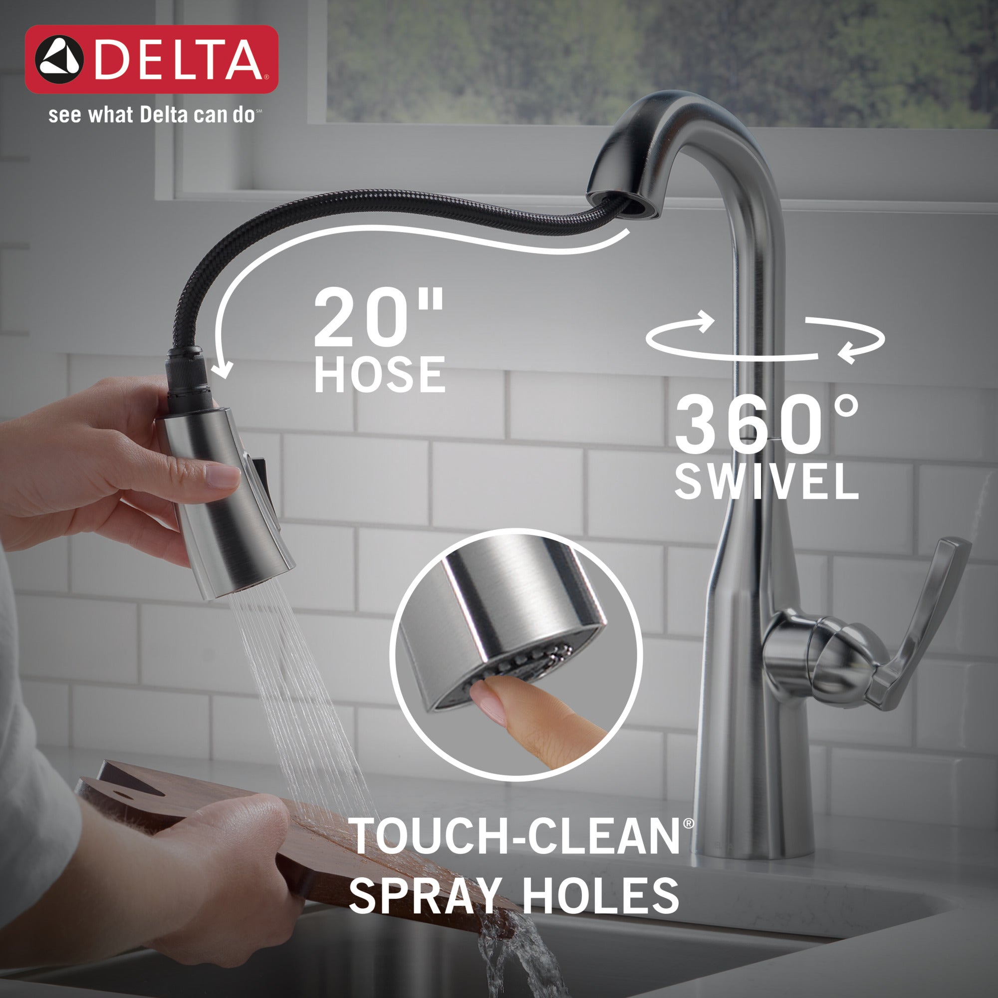 lumicoat arctic stainless kitchen faucet