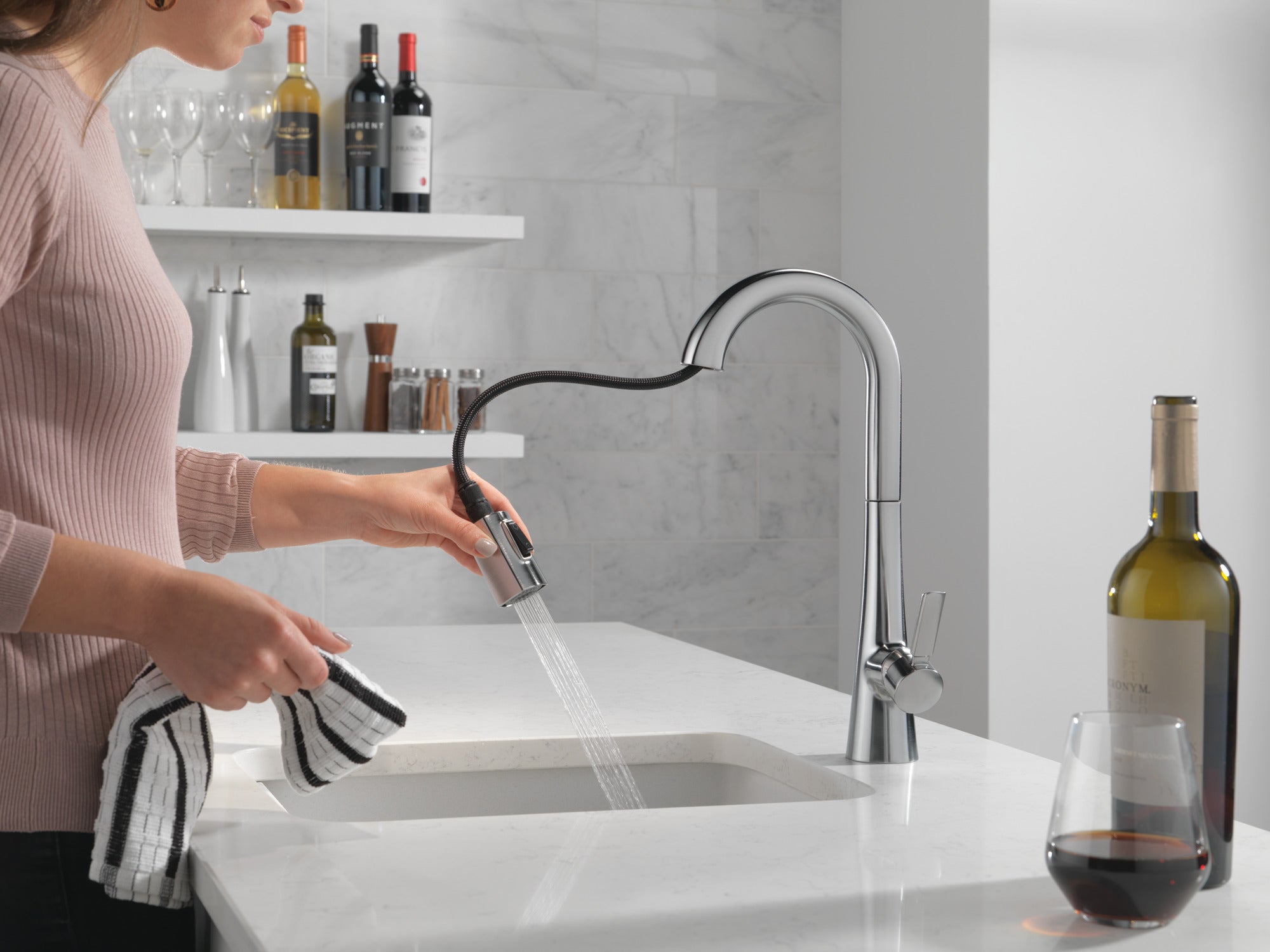 lumicoat arctic stainless kitchen faucet