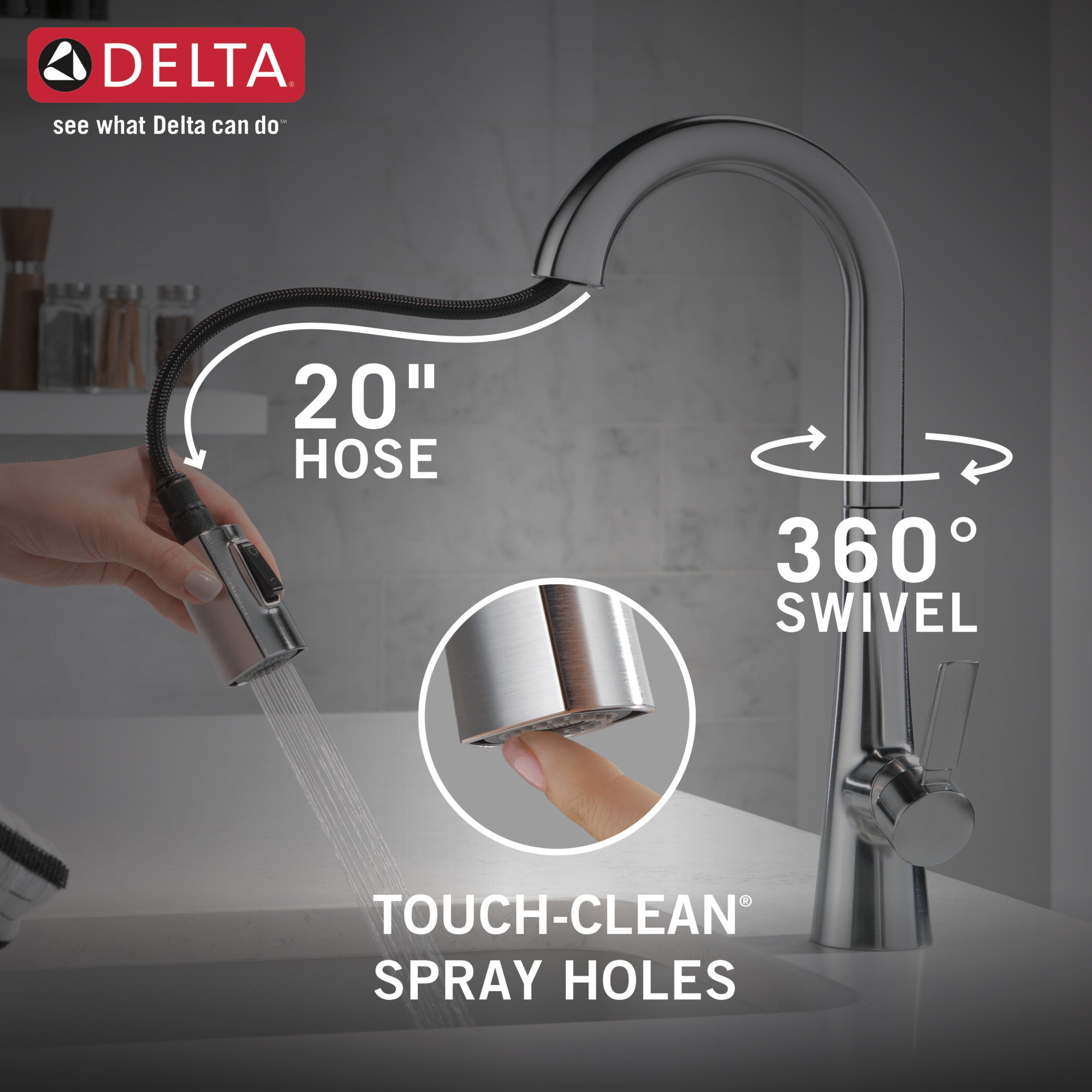 lumicoat arctic stainless kitchen faucet