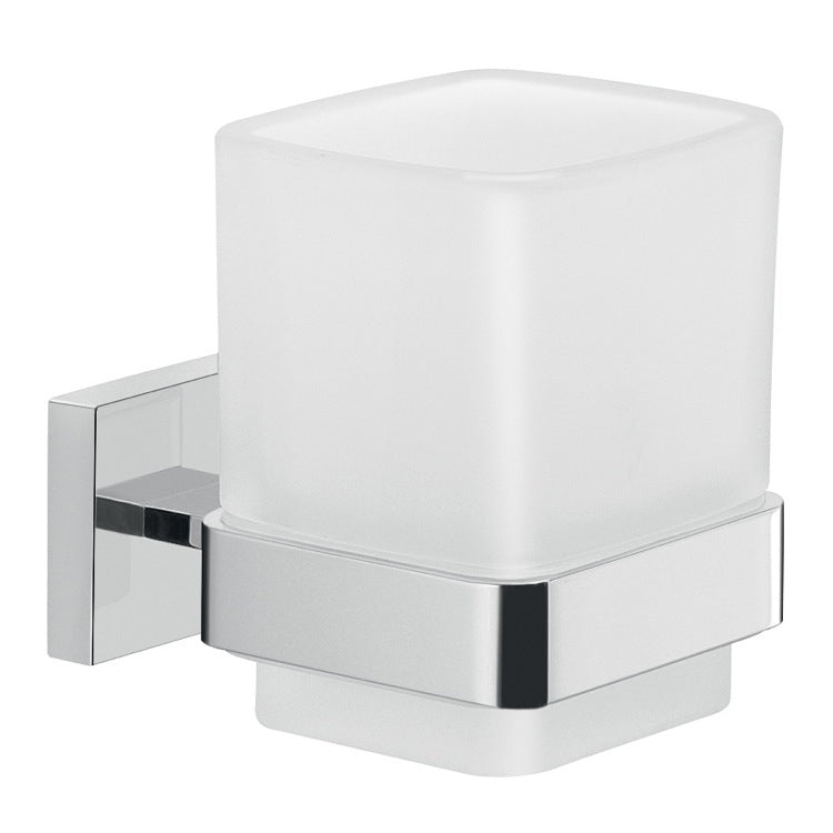 polished chrome toothbrush holder