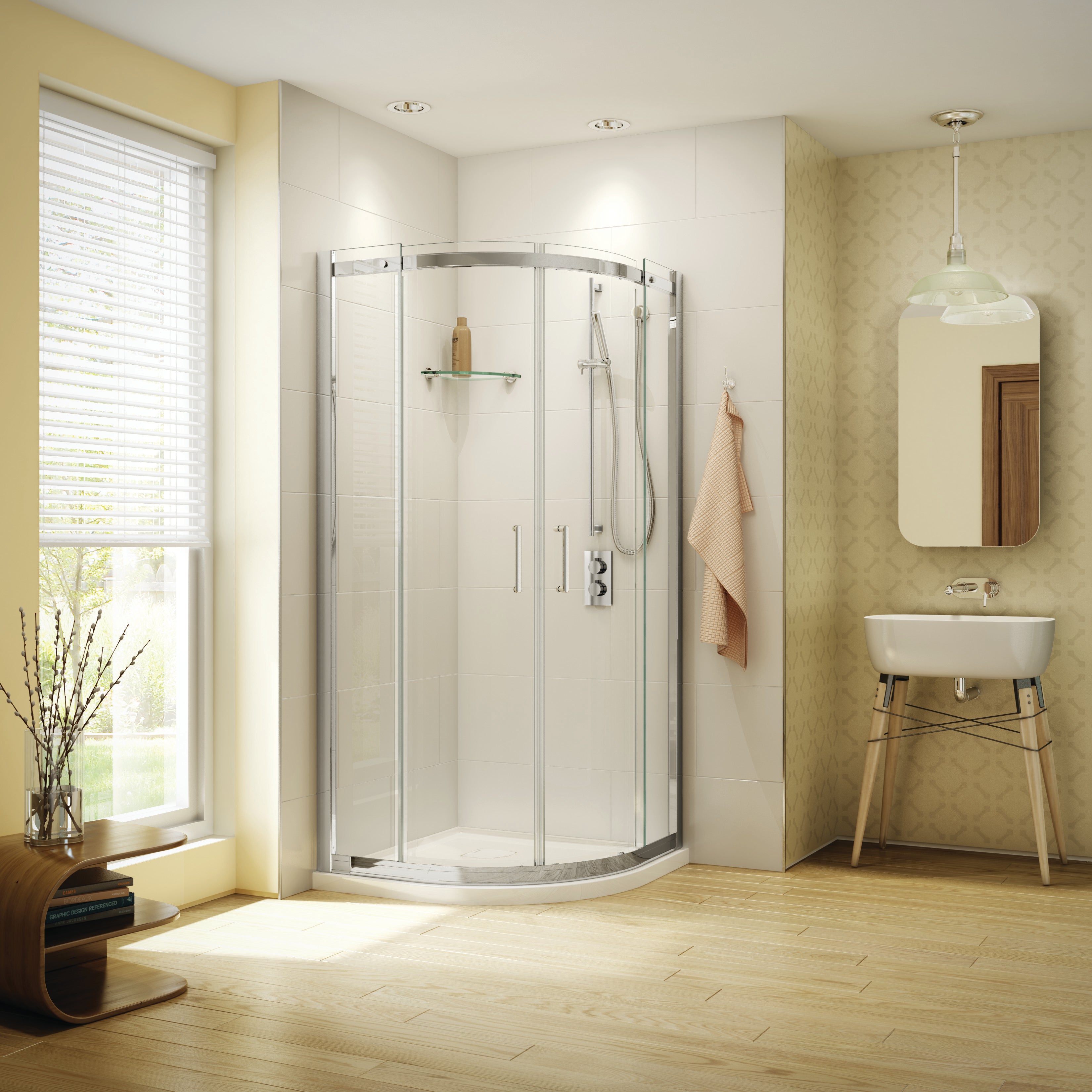 chrome shower door