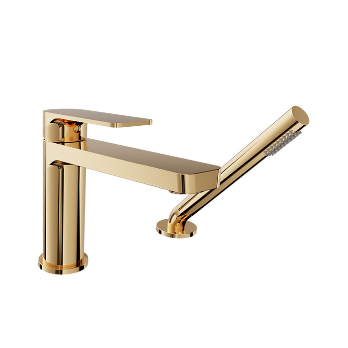 Baril Petite 2-Piece Deck Mount Tub Filler with Hand Shower