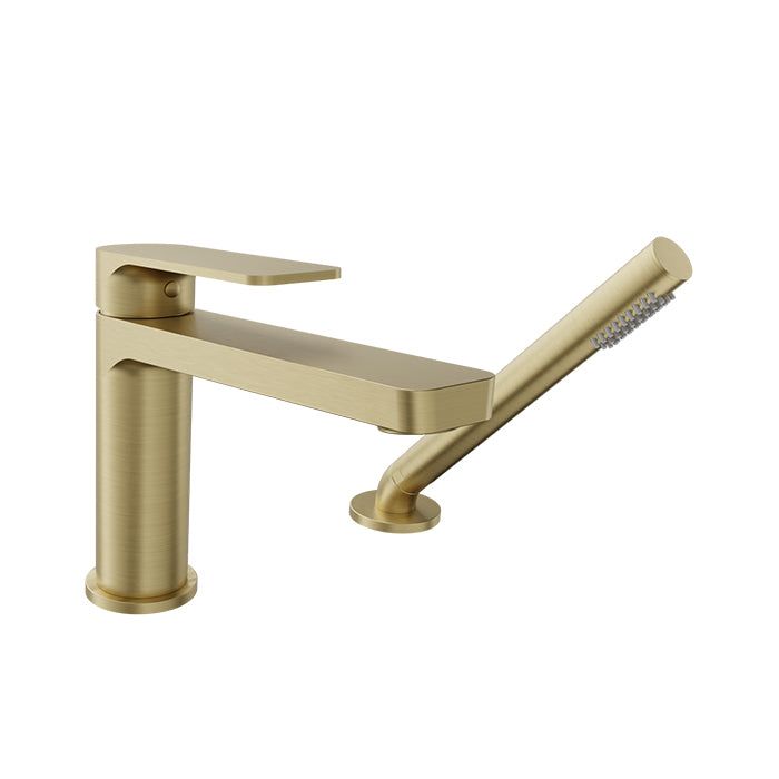 Baril Petite 2-Piece Deck Mount Tub Filler with Hand Shower