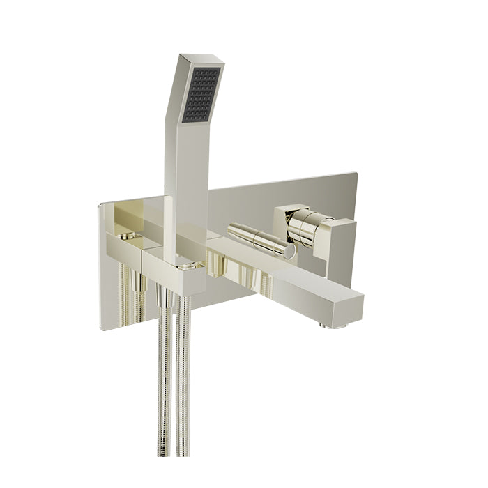 Baril Rec Wall Mounted Tub Faucet with Hand Shower