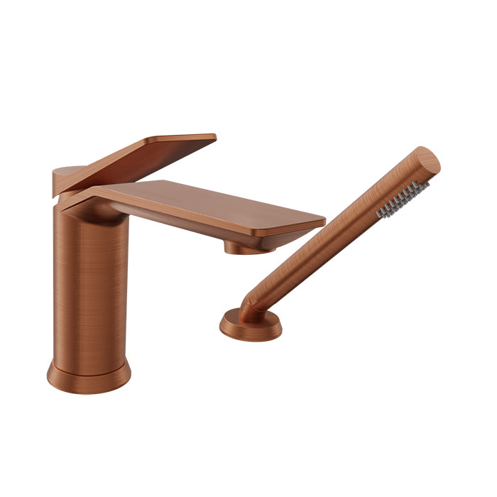 Baril Profile 2-Piece Deck Mount Tub Filler with Hand Shower
