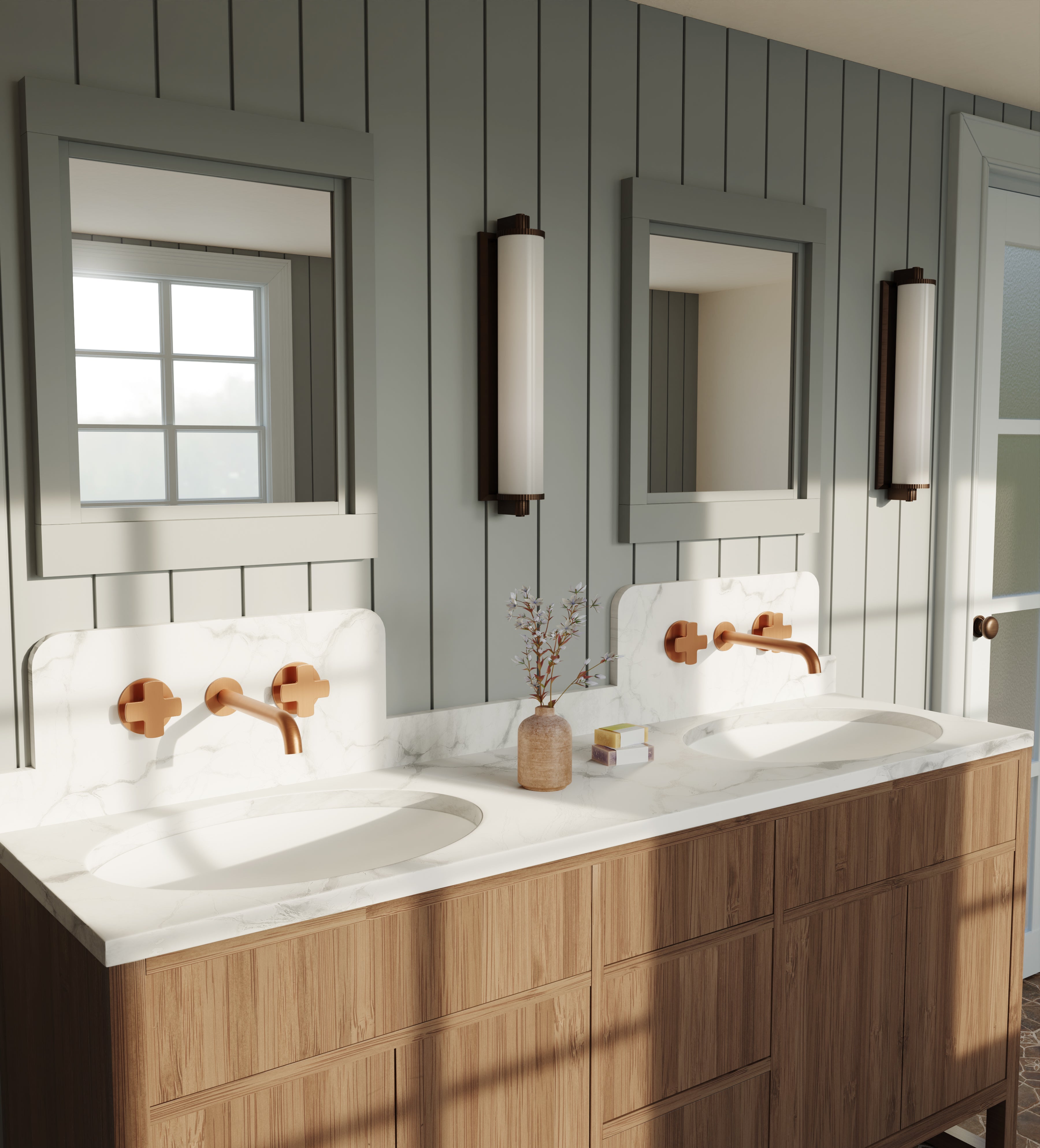 satin copper faucet
