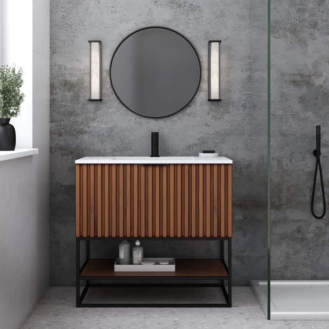 white quartz vanity