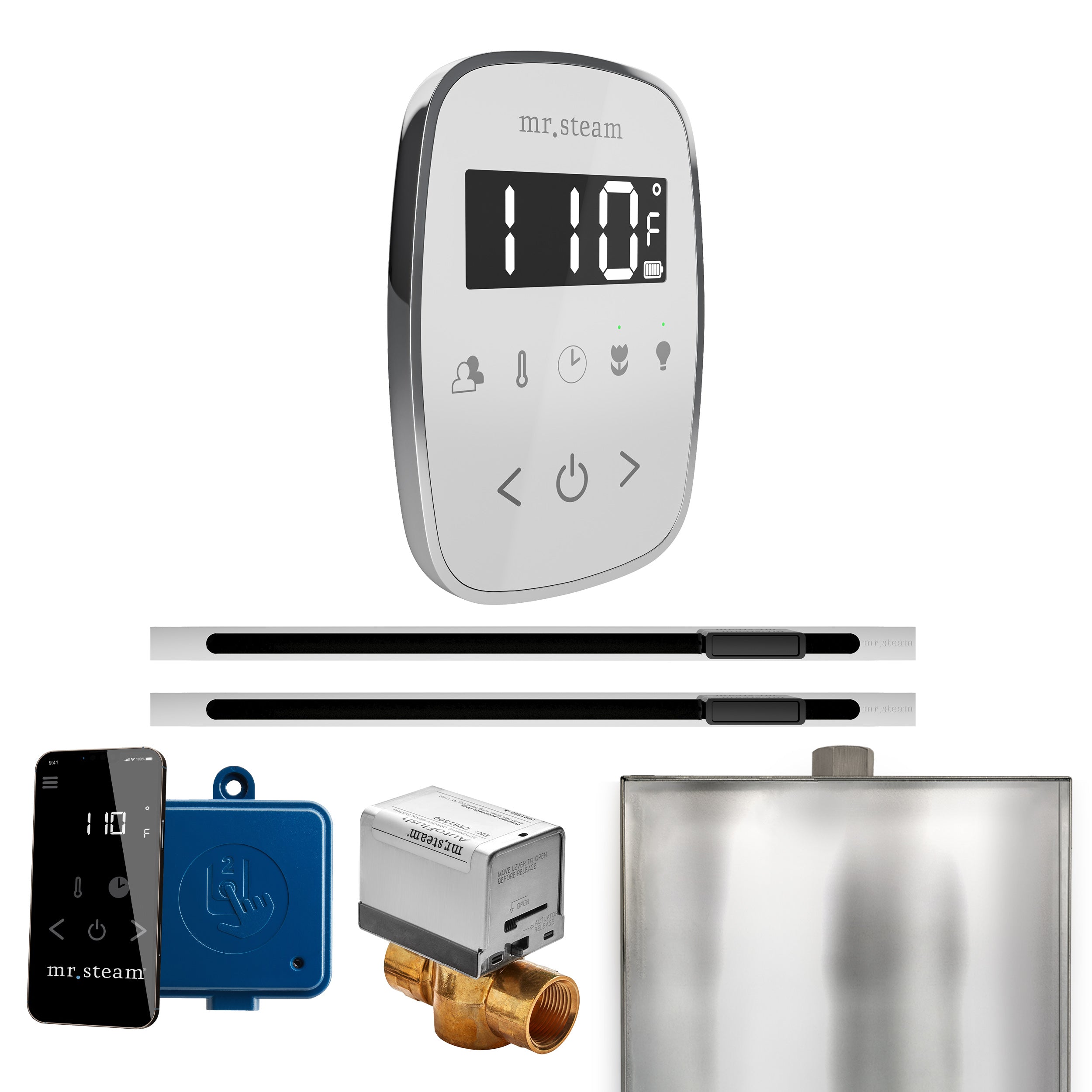 Mr Steam ButlerFlex Max Steam Shower Control Package with TempoFlex Control and Linear Steamhead