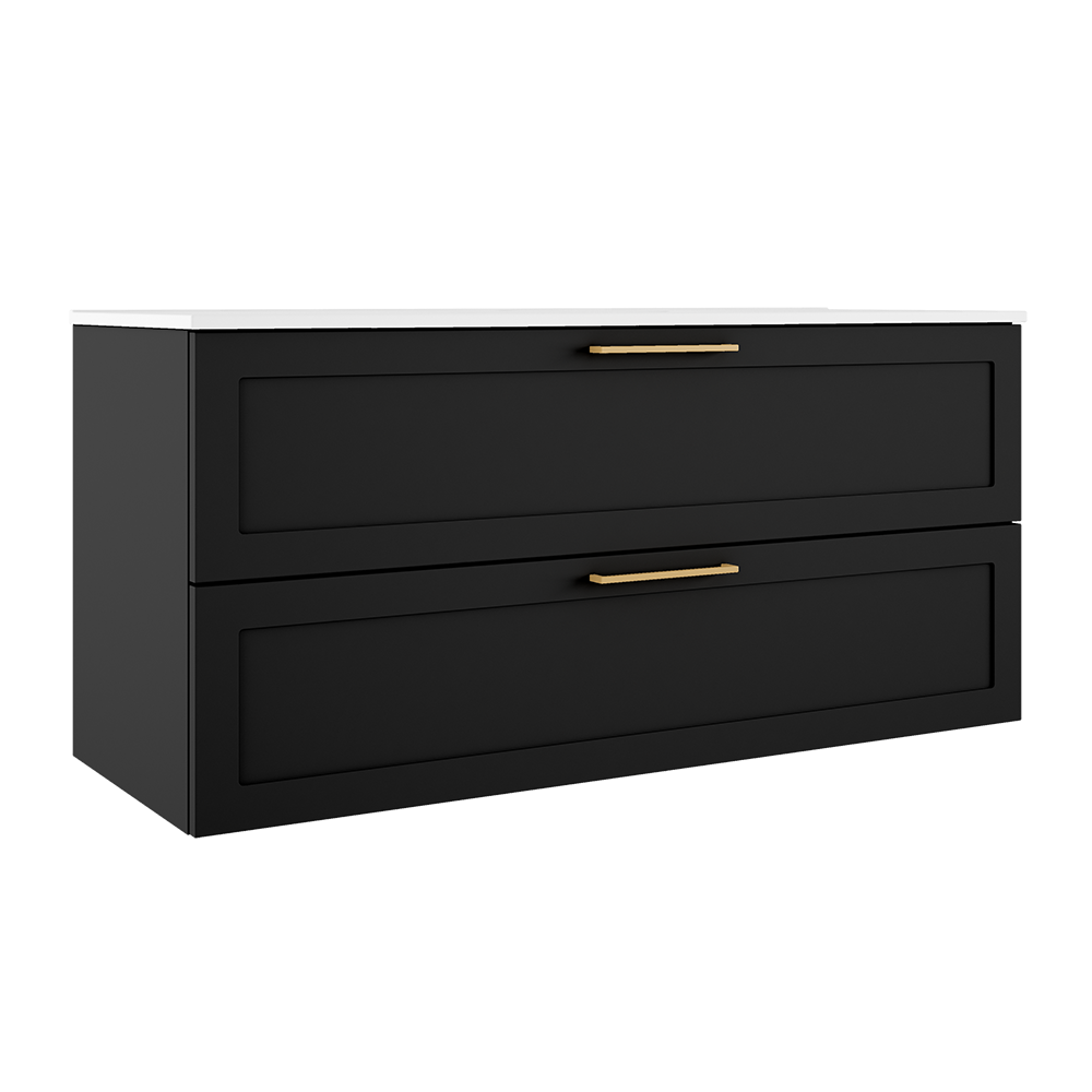 matte black vanity