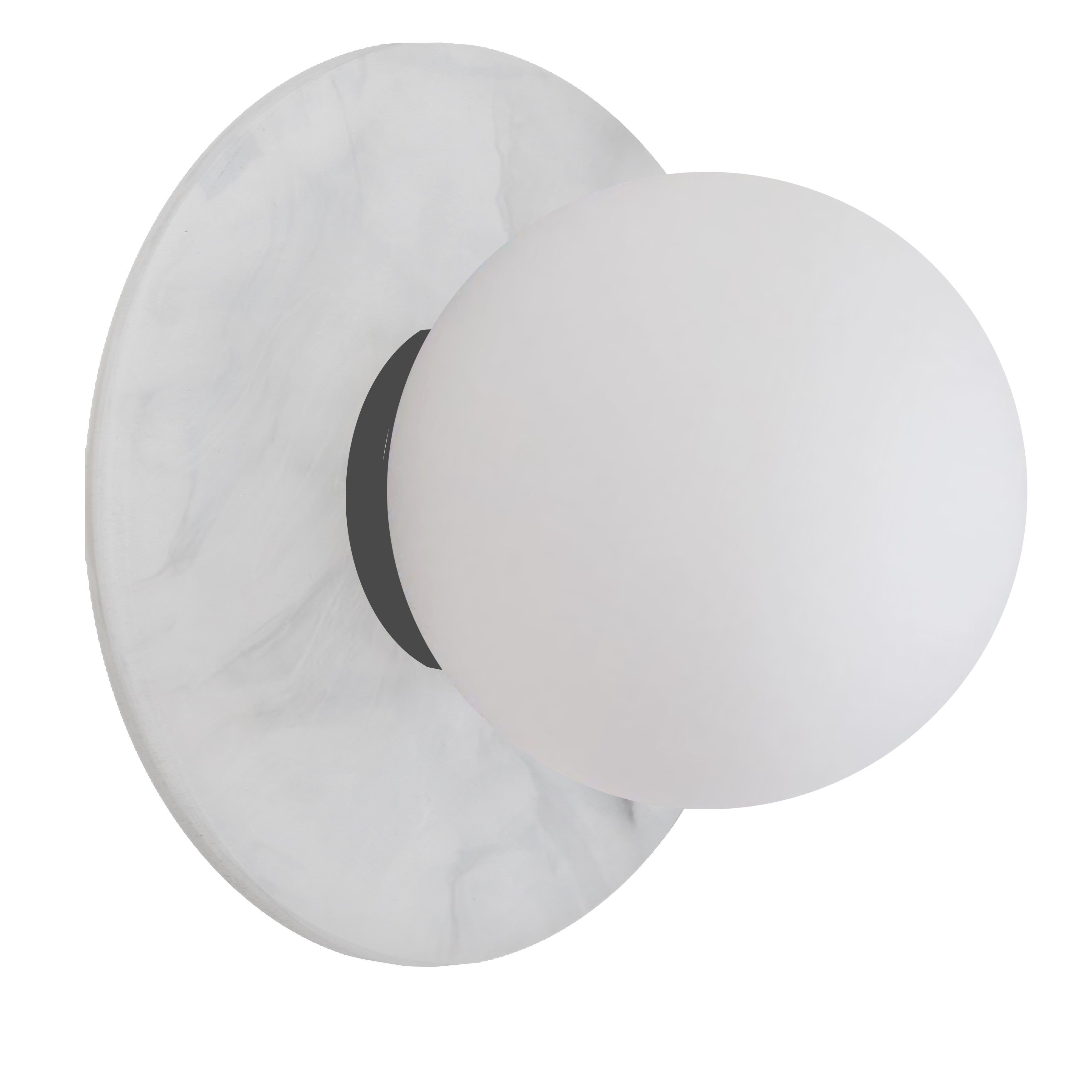 alabaster with white opal glass wall sconce