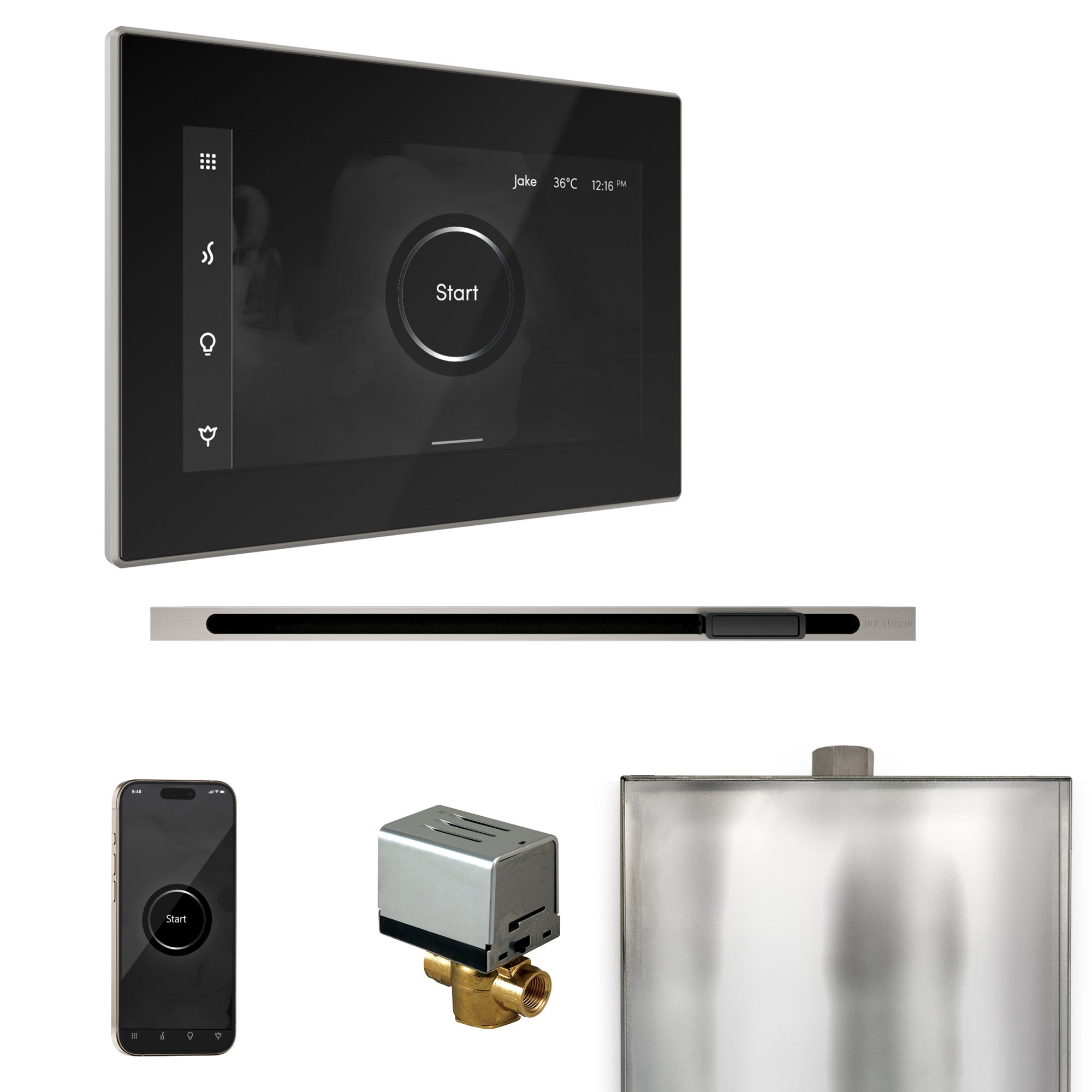 Mr Steam XButler Steam Shower Control Package with iSteamX Control and Linear Steamhead
