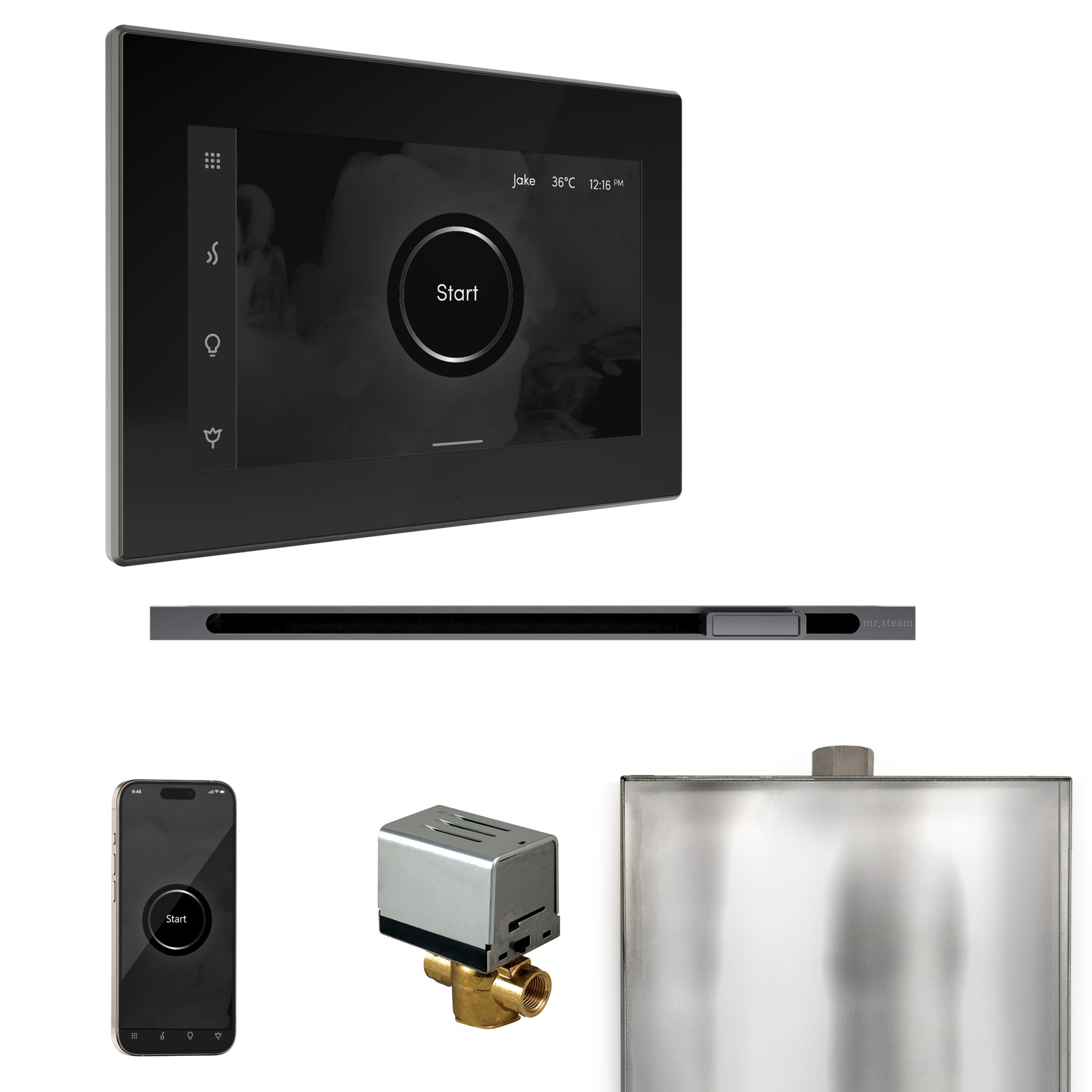 Mr Steam XButler Steam Shower Control Package with iSteamX Control and Linear Steamhead