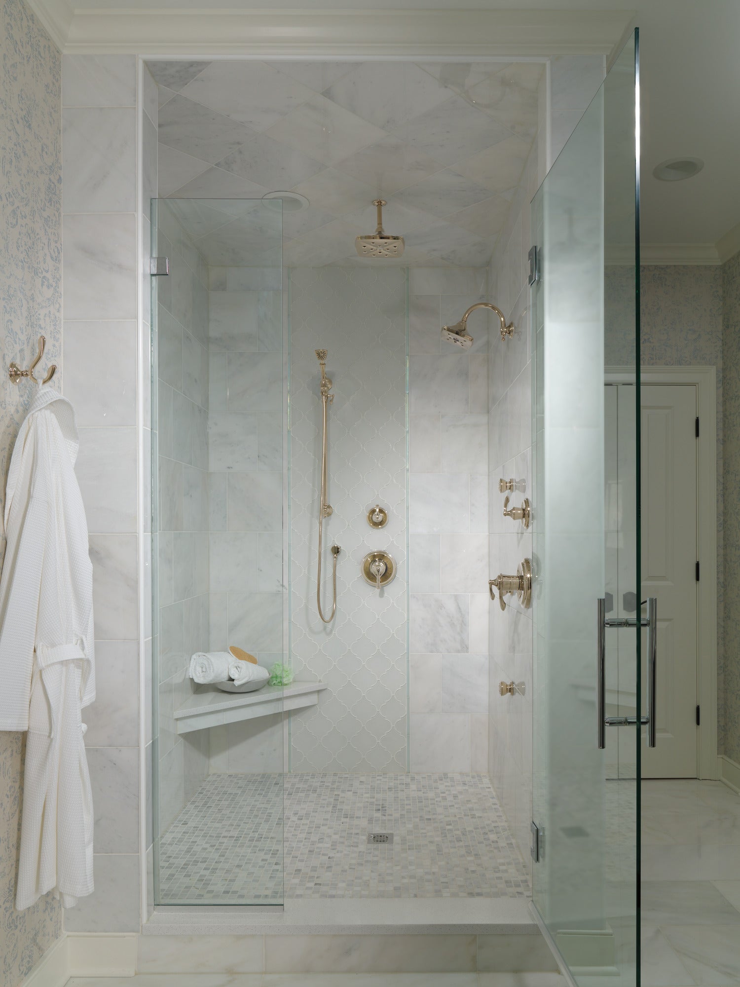 polished nickel thermostatic shower
