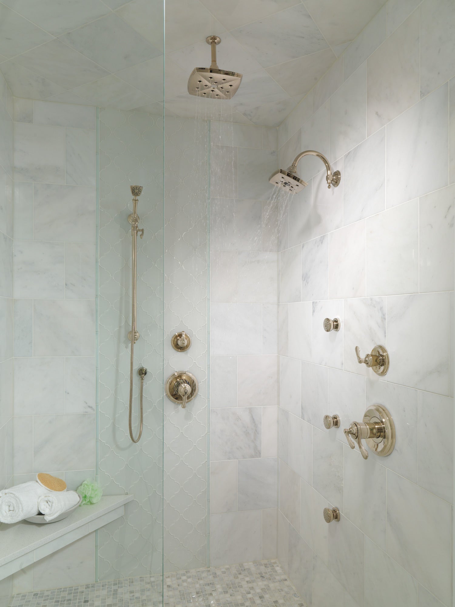 polished nickel thermostatic shower