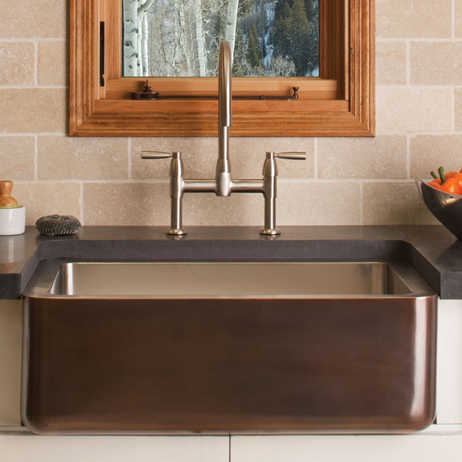 copper/stainless sink