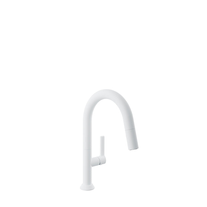 Baril Arte Single Hole Bar/Prep Kitchen Faucet with 2-Function Pull-Down Spray